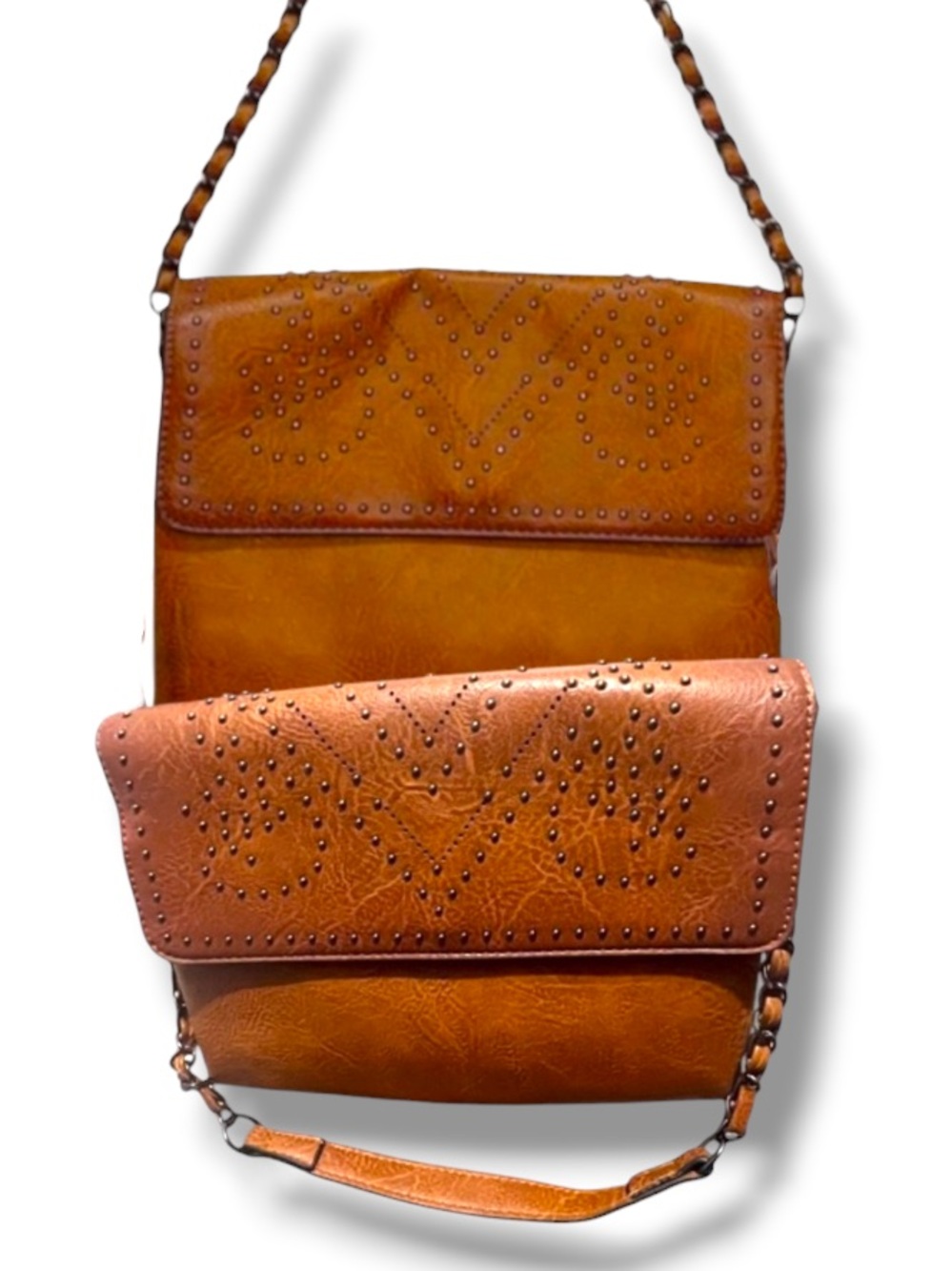 Sam & Hadley Women’s Studded Detail Cognac Purse Mexico Design Summer Handbag